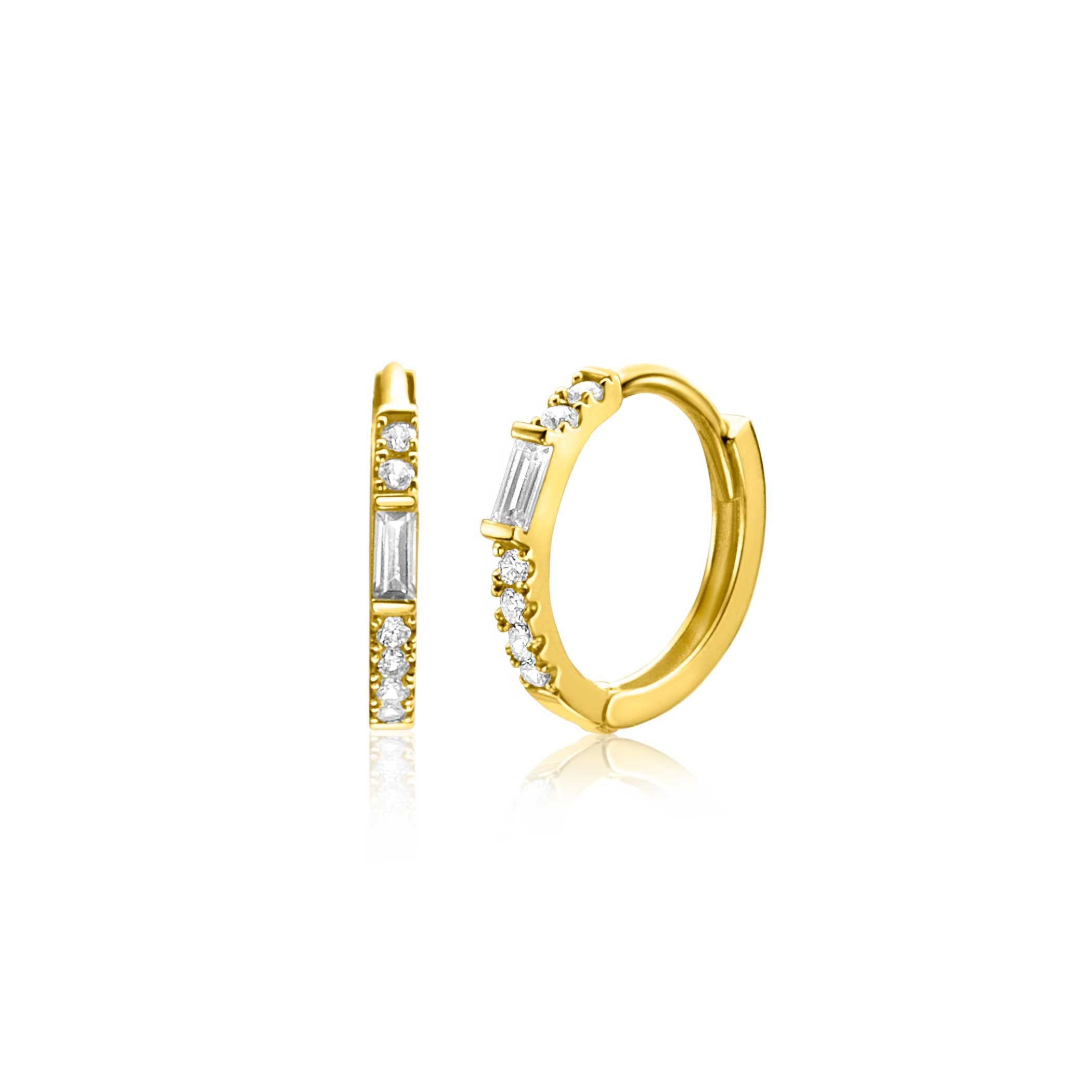 ZINZI 14K Gouden Oorbellen met Witte Zirkonia ZGO403