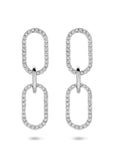 Zilveren gerhodineerde oorhangers zirkonia 33 mm - 1340973
