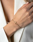 ZINZI gold plated zilveren armband met 2 verbonden hartjes 16,5-19,5cm ZIA2513G