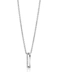 Zinzi zilveren strakke hanger bezet met witte zirkonia's ZIH2452 (zonder collier) - PansiteNederland.nl
