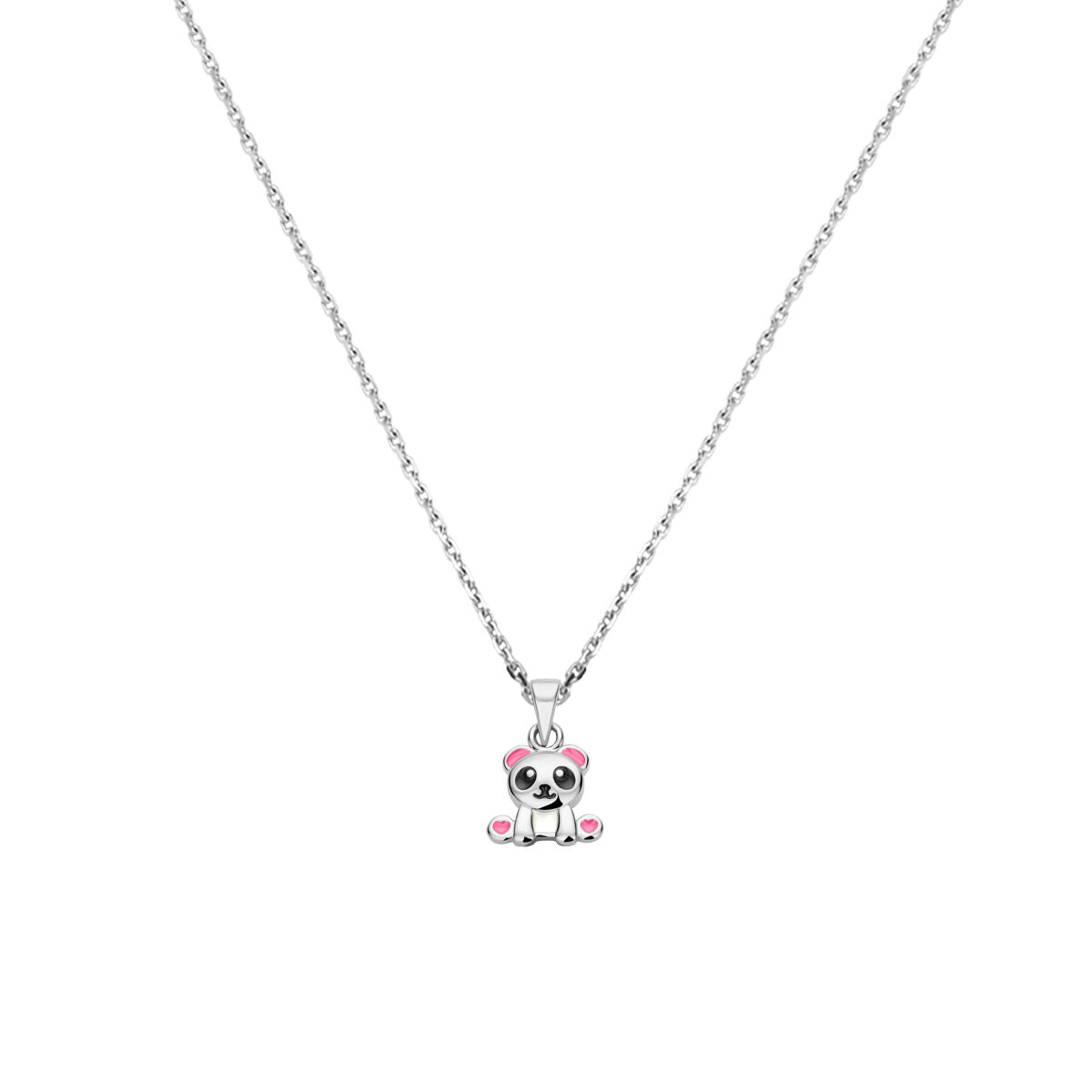 Fantasy Collection Collier emaille panda 36 + 4 cm zilver