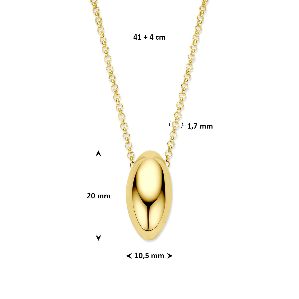 Fantasy Collection Collier 41 + 4 cm 3 micron zilver verguld