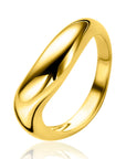ZINZI gold plated zilveren ring organisch gevormd 6mm breed ZIR2609G - PansiteNederland.nl