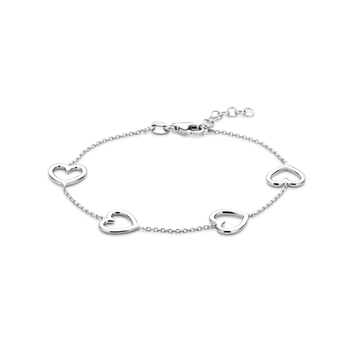 Fantasy Collection Armband hartjes 17 + 2 cm zilver