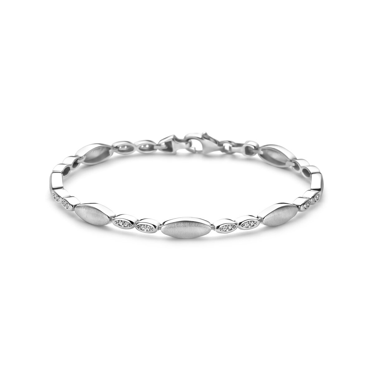 Fantasy Collection Armband zirkonia poli/mat 4,7 mm 19 cm zilver