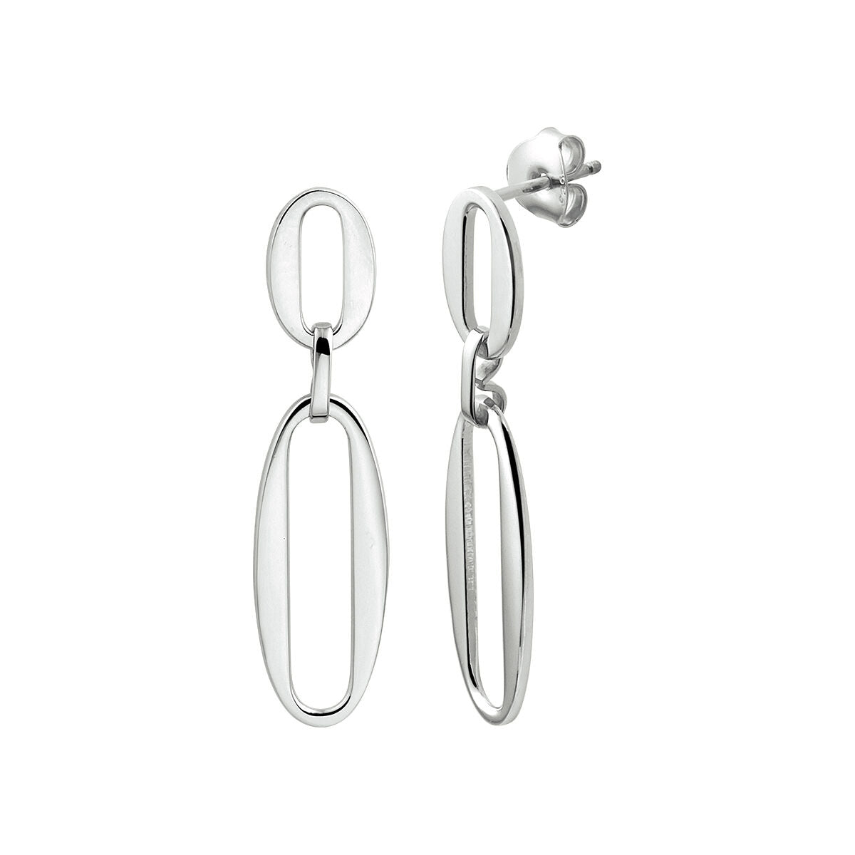 Fantasy Collection Hangende oorbellen paperclip zilver
