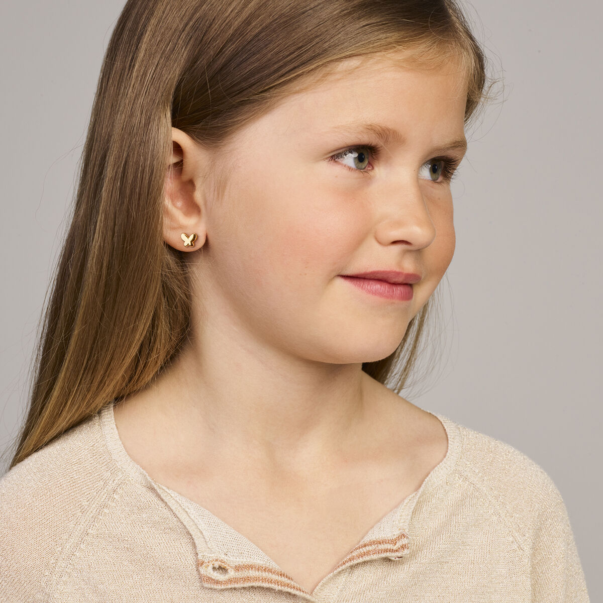 14K geelgouden oorknoppen vlinder 5 mm - 4033470