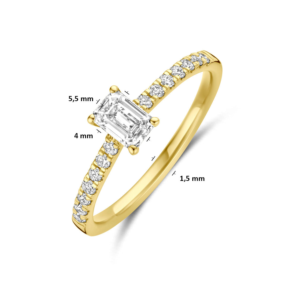 Fantasy Collection Ring lab grown diamant 0.58ct g vs 14K geelgoud