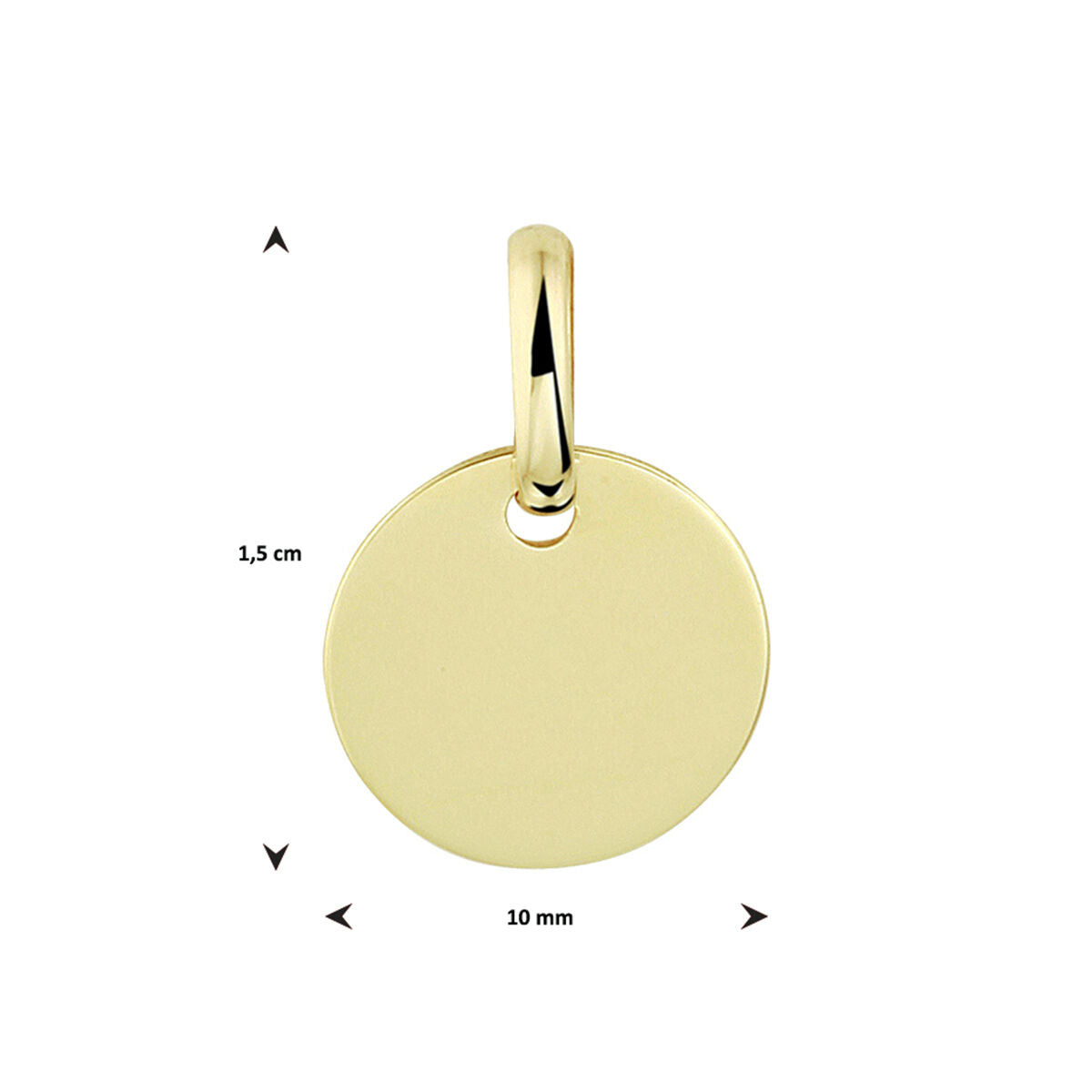 Fantasy Collection Graveerhanger rondje 14K geelgoud