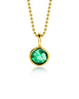 Zinzi MEI hanger 8mm gold plated geboortesteen groen smaragd zirkonia ZIH-MEI (zonder collier) - PansiteNederland.nl