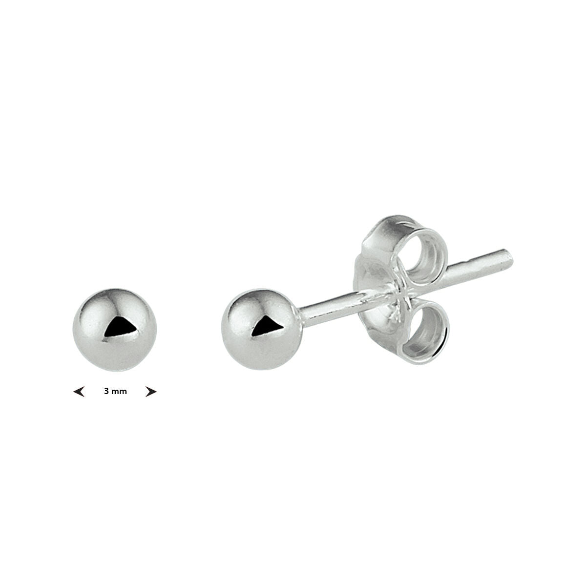 Fantasy Collection Oorbellen bolletje zilver