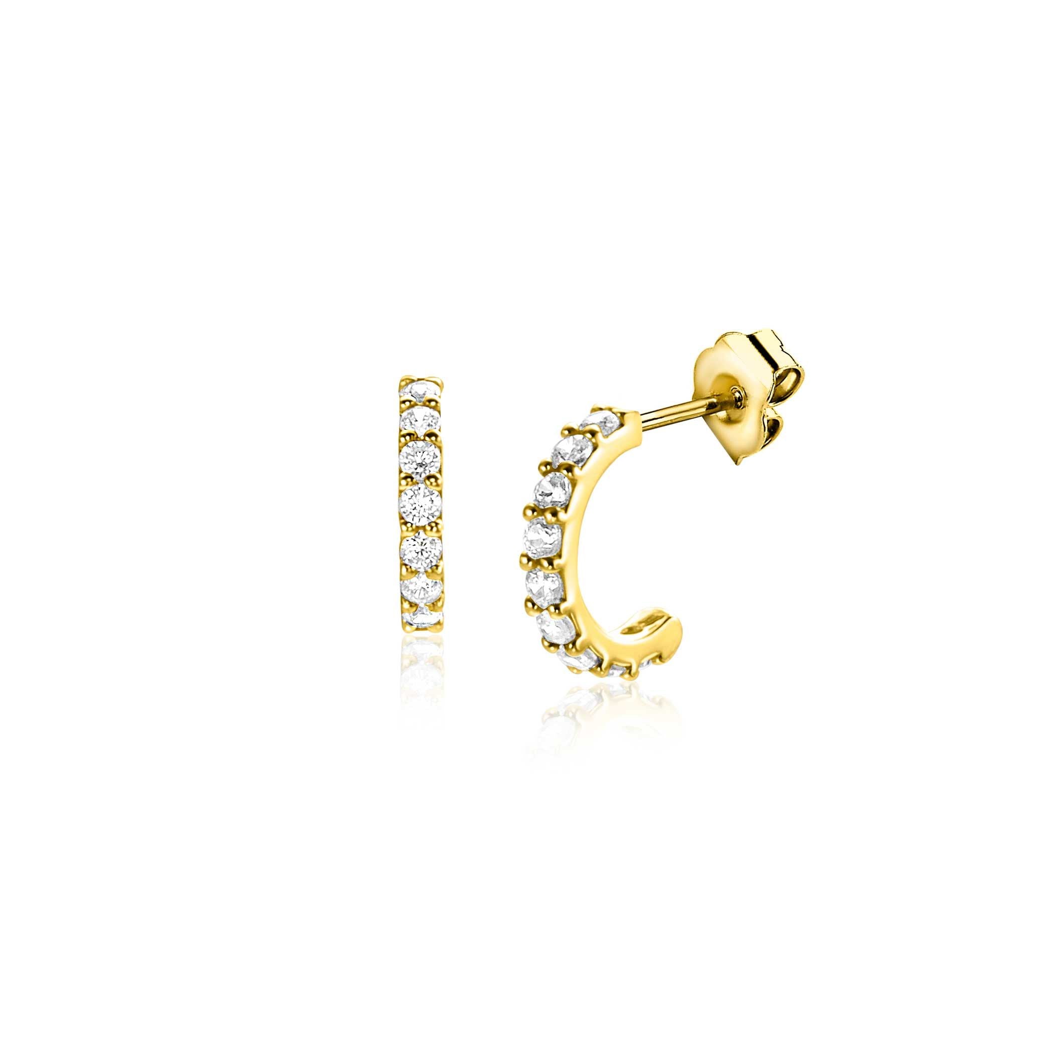 ZINZI 14K Gouden Oorbellen met Witte Zirkonia ZGO458