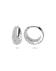 Zilveren gerhodineerde klapoorringen zirkonia 12,5 mm - 1341120