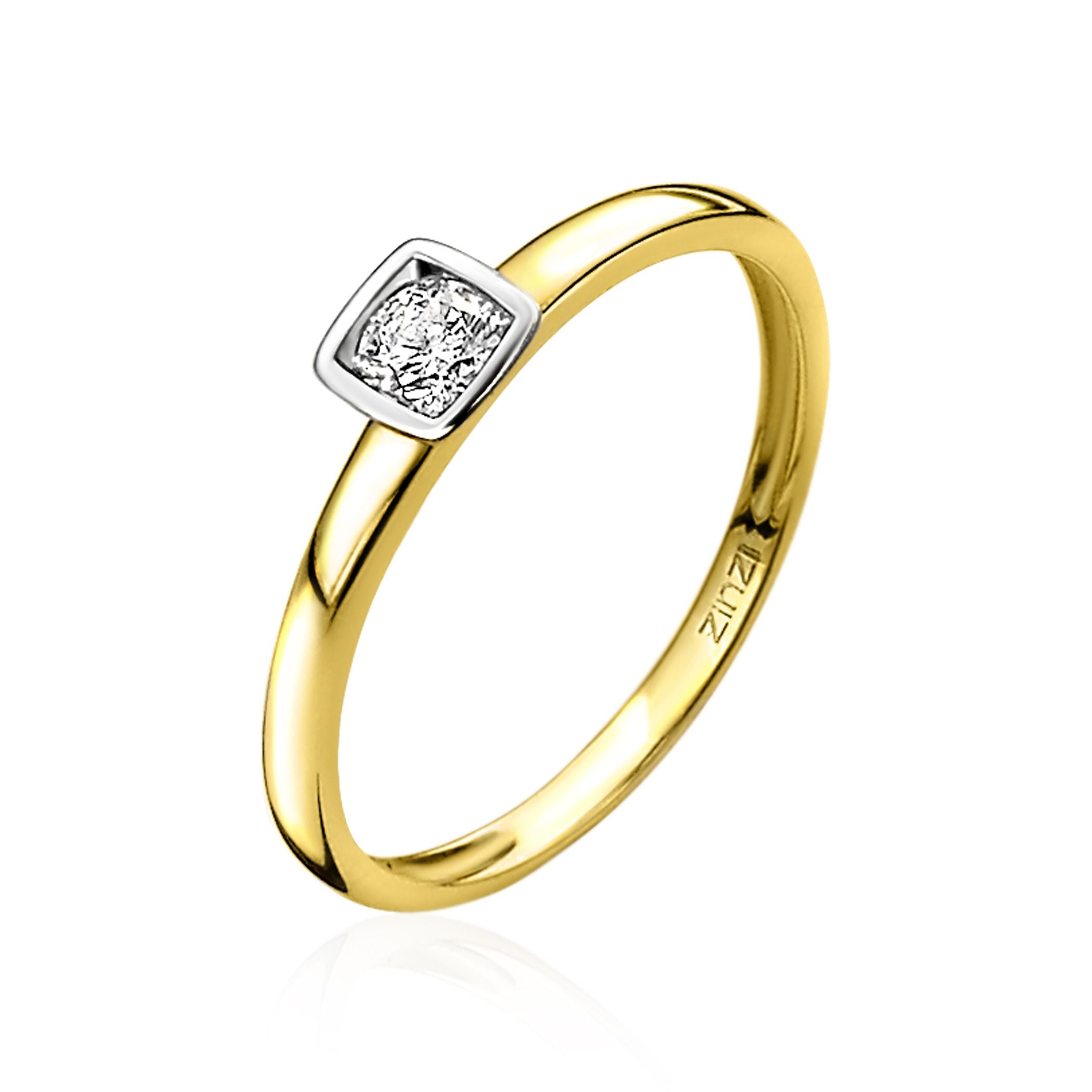ZINZI 14K Gouden Ring met Witte Zirkonia ZGR150