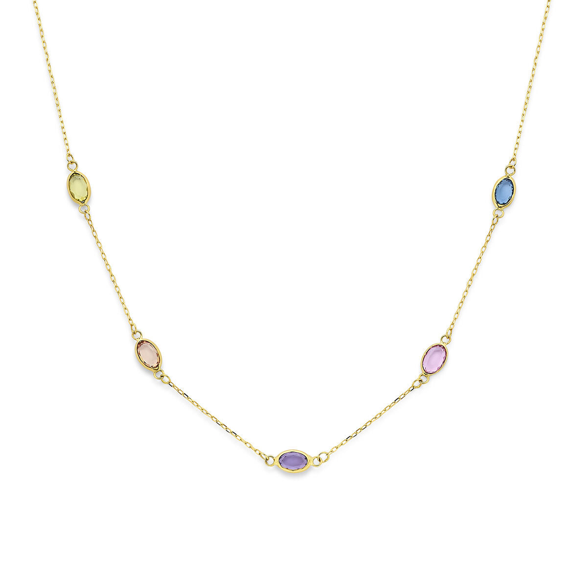 Fantasy Collection Collier synthetische stenen 41 - 43 - 45 cm 14K geelgoud