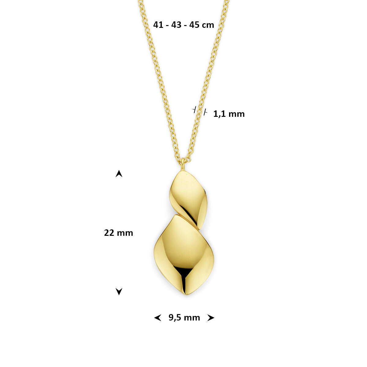 Fantasy Collection Collier 41 - 43 - 45 cm 14K geelgoud