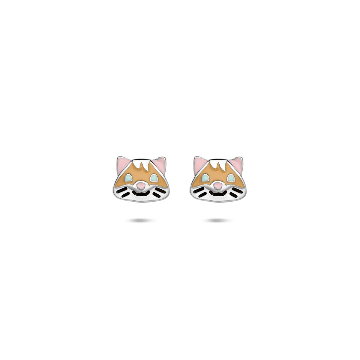 Zilveren gerhodineerde oorknoppen emaille hamster 8 mm - 1341282