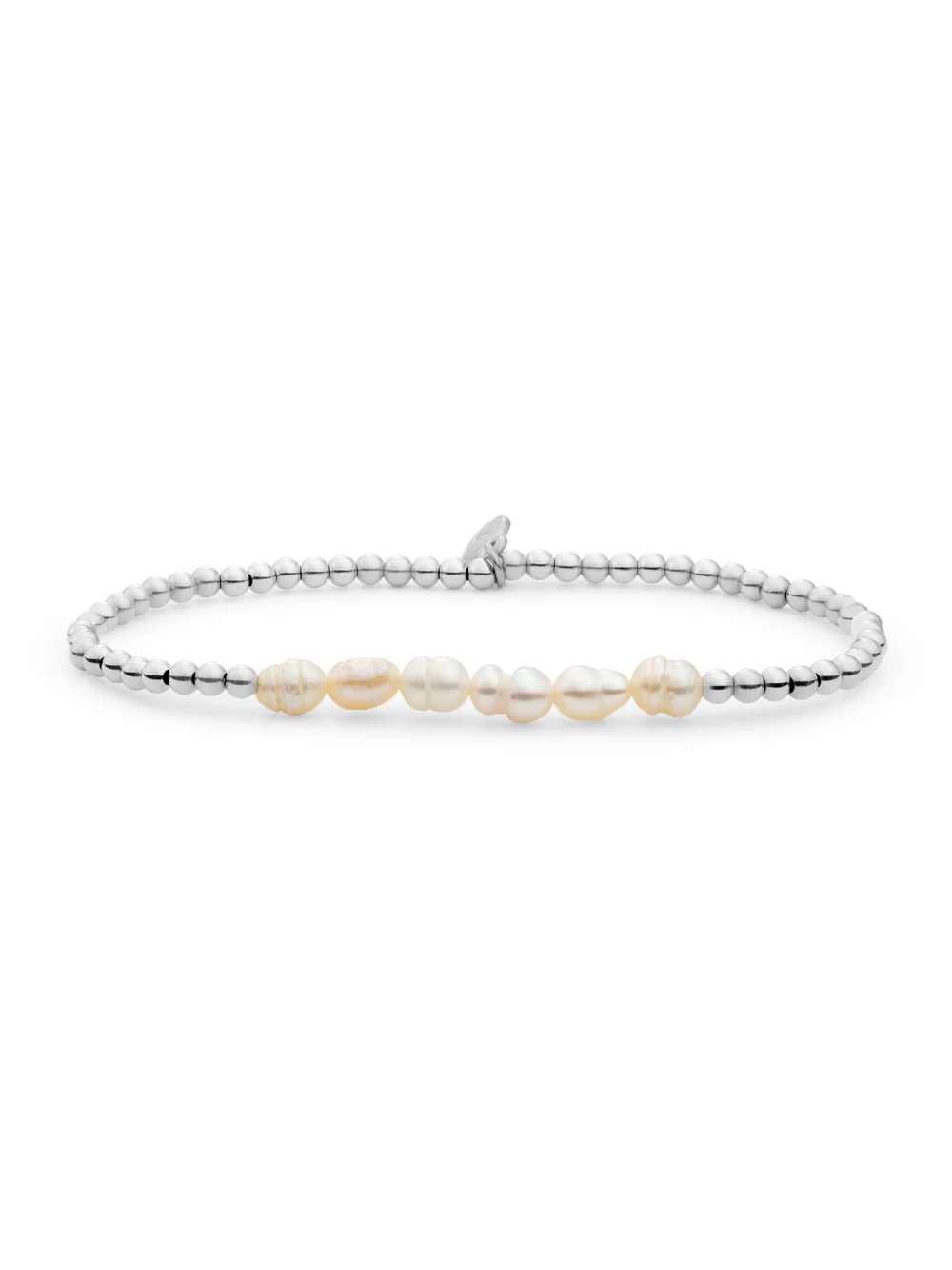 Sparkling Jewels Armband Parel SB-PEARL-3MM-LINE Zilverkleurig