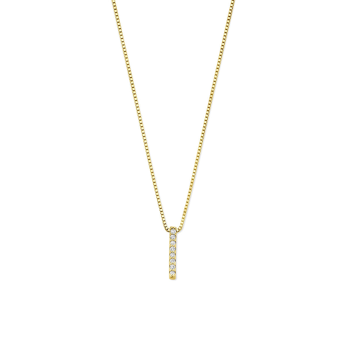 Fantasy Collection Collier lab grown diamant 0.04ct g vs 40 - 42 - 44 cm 14K geelgoud