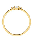 9K Geel Kleurig Ring Trilogie Zirkonia 8000249 - PansiteNederland.nl