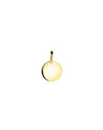 Zinzi Gold 14 krt gouden hanger met trendy glanzend rond plaatje van 8mm ZGH397-8 (zonder collier) - PansiteNederland.nl