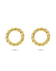 14K geelgouden oorknoppen rondje gedraaid 12 mm - 4034339