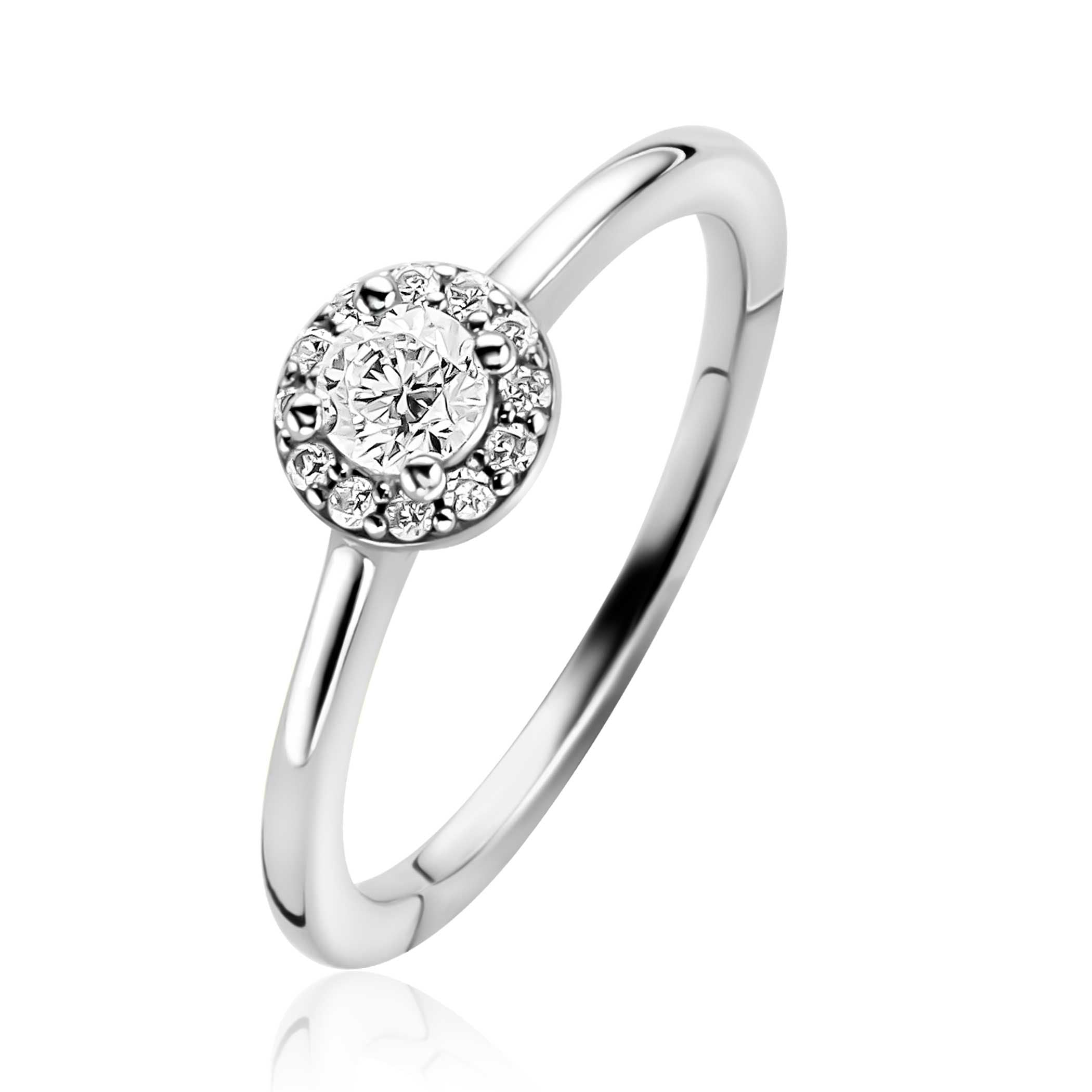 ZINZI Zilveren Ring met Witte Zirkonia - ZIR2697