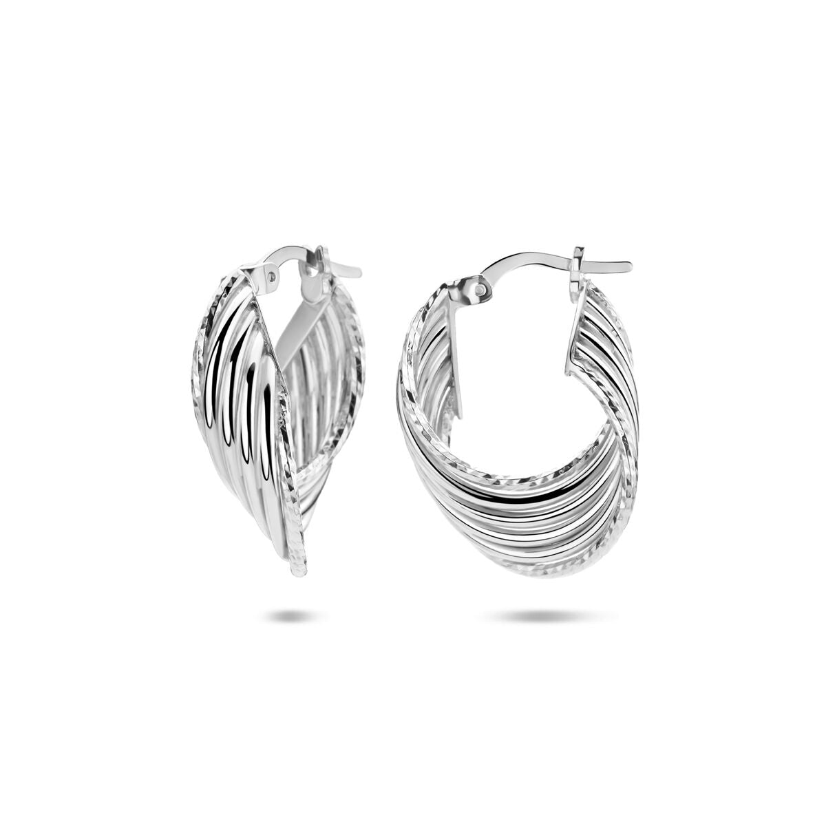Fantasy Collection Oorbellen gediamanteerd 25 mm zilver