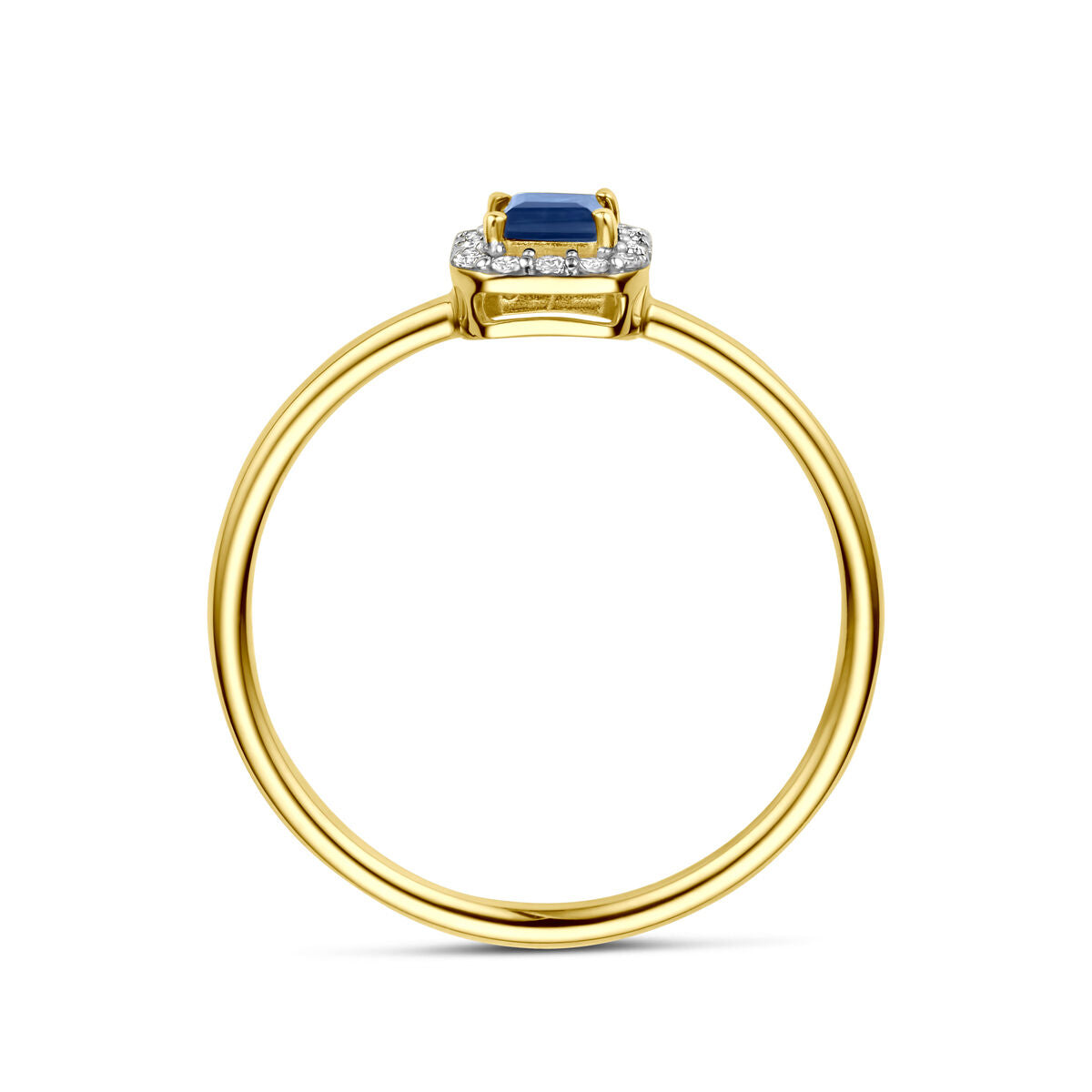 Fantasy Collection Ring saffier en diamant 0.07ct h si 14K geelgoud