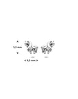 Zilveren gerhodineerde oorknoppen eenhoorn 5,5 mm - 1341719
