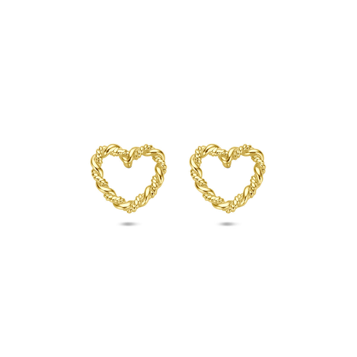 Fantasy Collection Oorbellen hartje gedraaid 8,5 mm 14K geelgoud