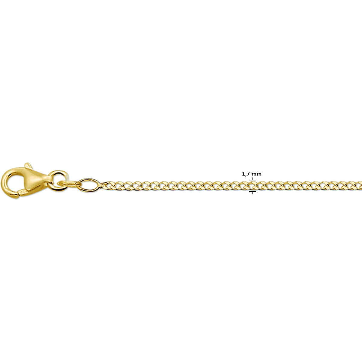 Fantasy Collection Collier gourmette 1,7 mm 14K geelgoud