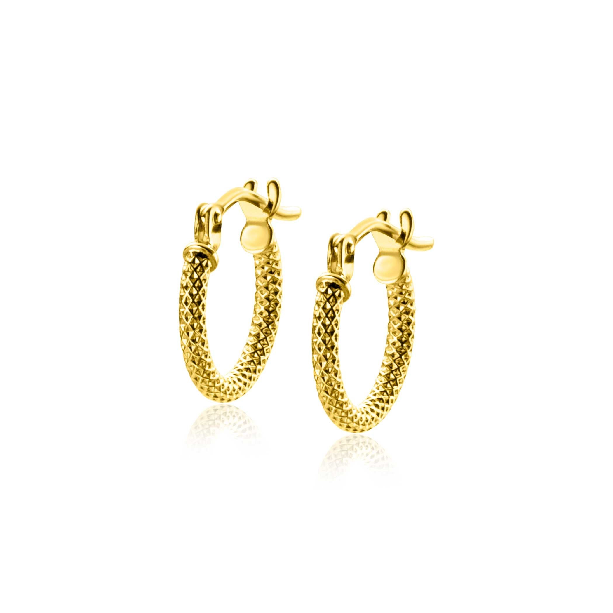 ZINZI 14 Krt Trendy Bewerkte Buis Oorbellen ZGO330
