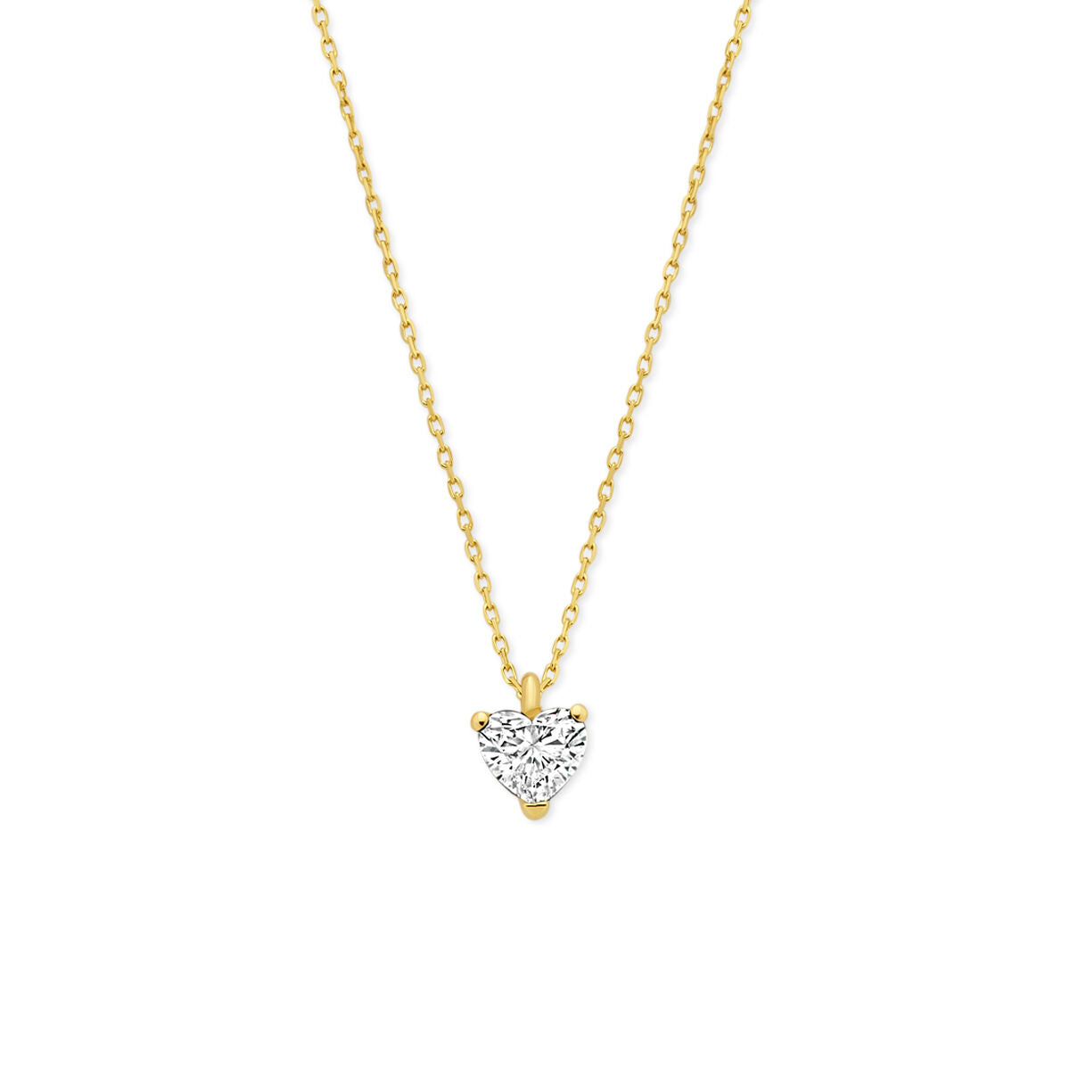 Fantasy Collection Collier hartje lab grown diamant 0.30ct f vs 41 - 43 - 45 cm 14K geelgoud