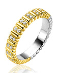 ZINZI gold plated zilveren ring (4mm breed) bezet met witte zirkonia's ZIR2686Y - PansiteNederland.nl