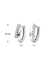 Zilveren gerhodineerde klapoorringen zirkonia 13 mm - 1341837