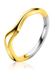 ZINZI gold plated zilveren ring organisch gevormd 3,5mm breed ZIR2627G - PansiteNederland.nl