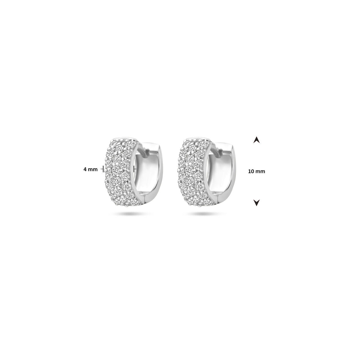 14K witgouden Klapoorringen diamant 0.40ct 2x 0.20ct h si 10 mm - 4106396