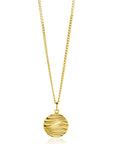 Zinzi gold plated zilveren hanger rond met sierlijke golven als bewerking ZIH2450 (zonder collier) - PansiteNederland.nl