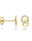 9K Geelgouden oorknoppen zirkonia 6,5 mm - 8000203