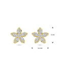 14K geelgouden oorknoppen bloem diamant 0.84ct 2x 0.42ct h si 11 mm - 4033490