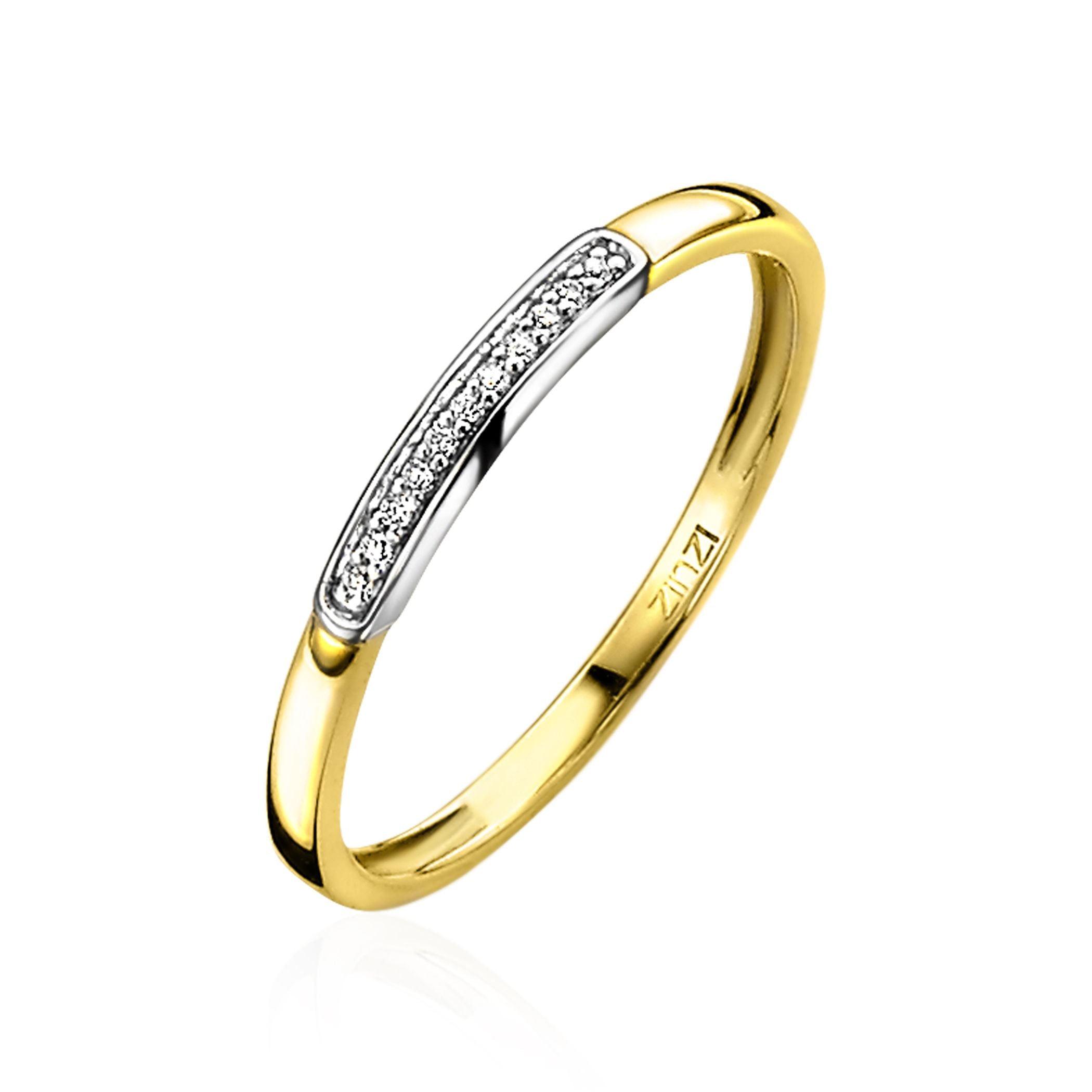 ZINZI 14K Gouden Ring met Witte Zirkonia ZGR148