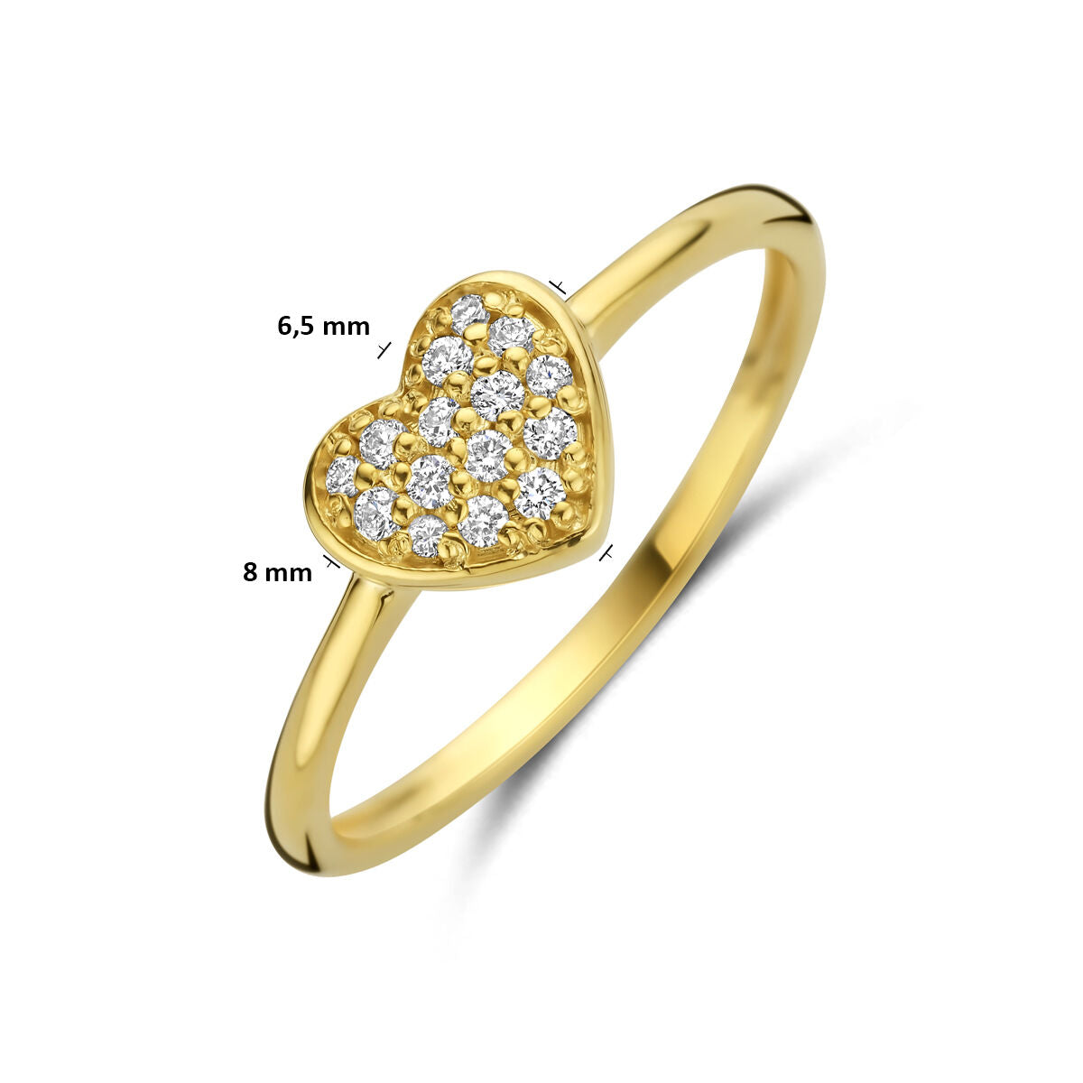 Fantasy Collection Ring hartje diamant 0.10ct h si 14K geelgoud