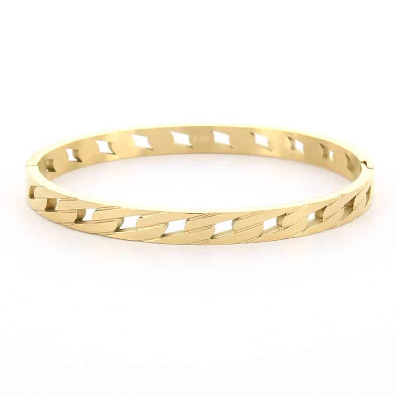 Kalli Kalli Ankerschakel Breed Armband 2184G - Zilverkleurig 63 mm
