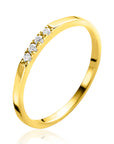 ZINZI Gold 14 krt gouden ring (1,7mm breed) bezet met vier witte zirkonia's ZGR407 - PansiteNederland.nl