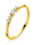 ZINZI Gold 14 krt gouden fantasie ring bezet met vierkante en peervormige witte zirkonia's (2,5mm breed) ZGR464 - PansiteNederland.nl