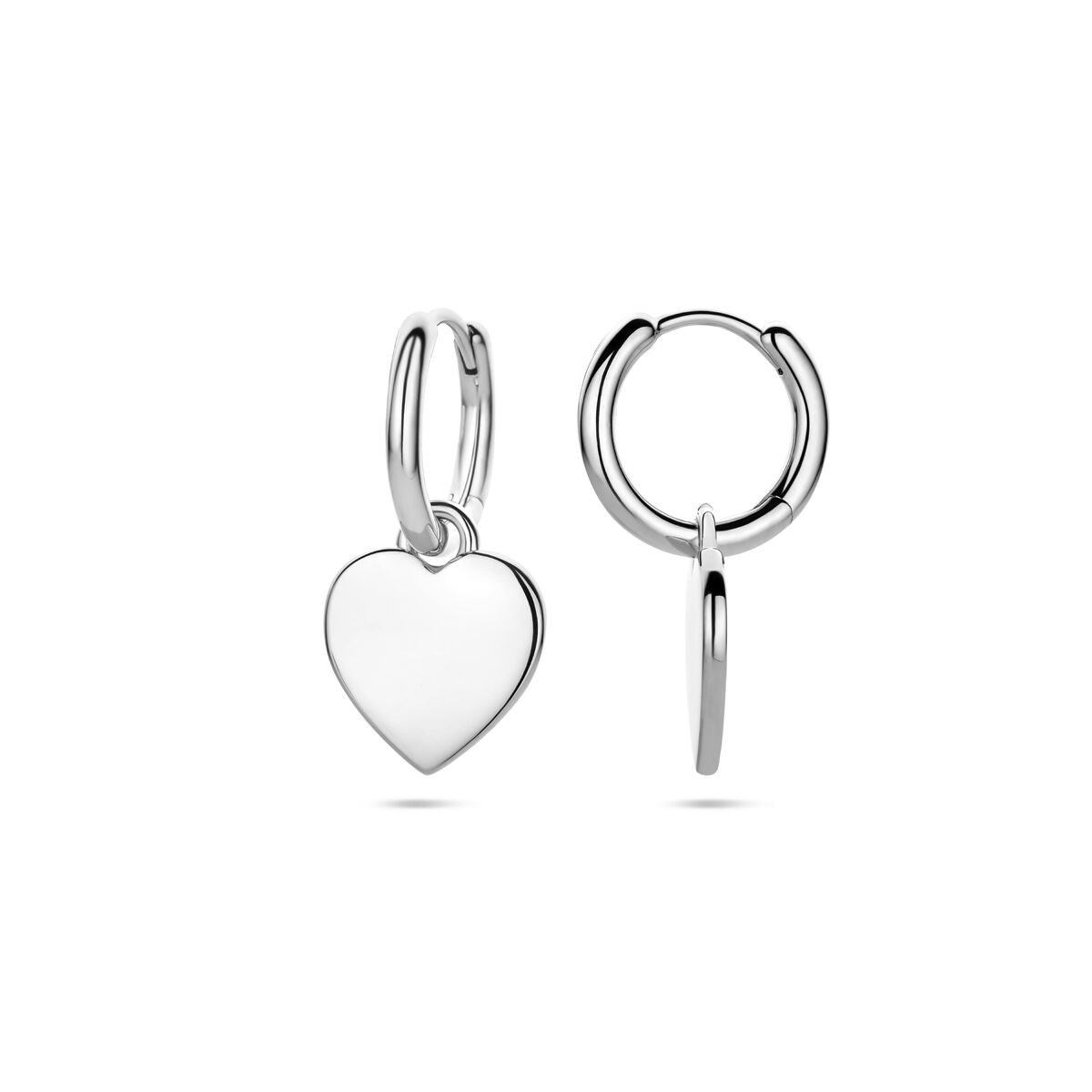 Fantasy Collection Oorbellen hartje 19 mm zilver