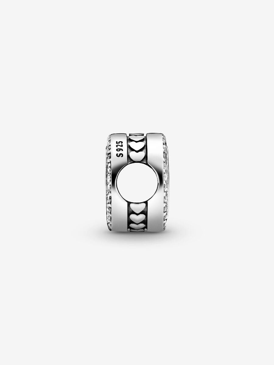 Pandora Graveerbare Sprankelende Button Bedel zilver - 798747C01