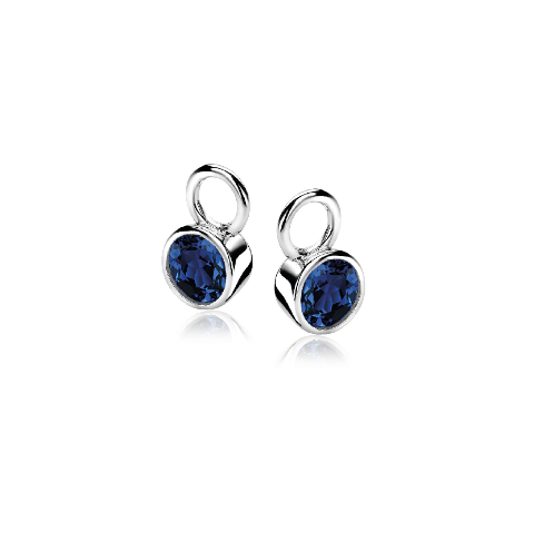 ZINZI Zilveren Oorbedels met Blauwe Zirkonia - ZICH1486DB