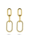 Zilveren vergulde geel oorhangers zirkonia 30 mm 1 micron - 2104029